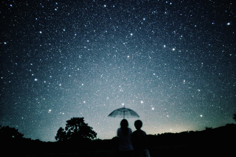 流星群の日に撮った、姪っ子と甥っ子の写真