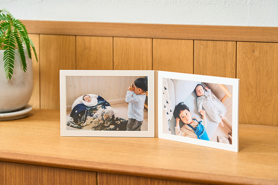 子どもの写真がプリントされたフォトフィーユの写真
