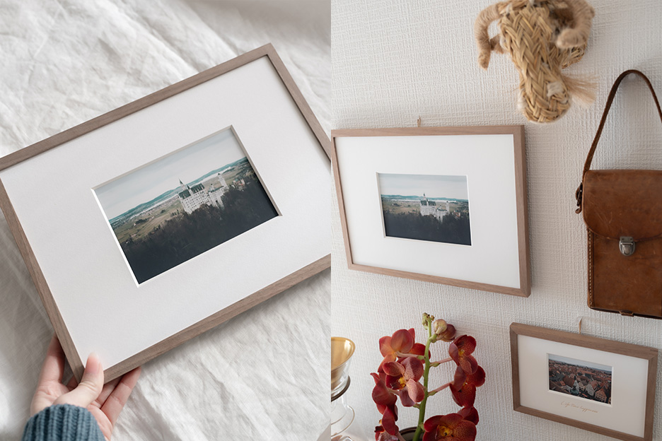 旅行で撮影した写真を入れた「frame #001」の写真